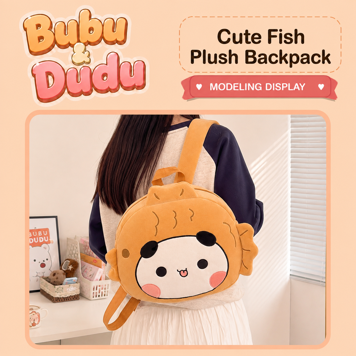 Bubu Cute Fish Plush Backpack