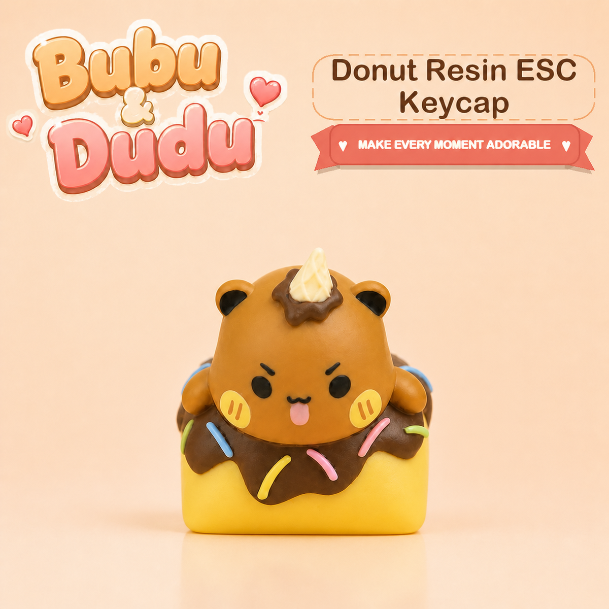 Brown Dudu donut resin ESC keycap single product image
