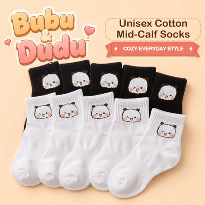 Bubu Dudu Unisex Mid-Calf Cotton Socks