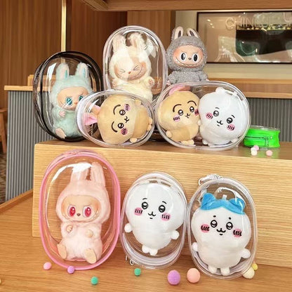 10cm／15cm／20cm PVC 娃娃外出透明收納防塵掛包