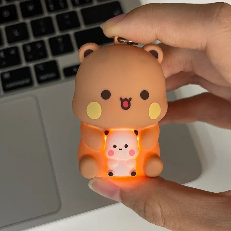 Bubu &amp; Dudu鑰匙圈-說「我愛你」點亮布布一二發光電路圈聲音玩具掛件