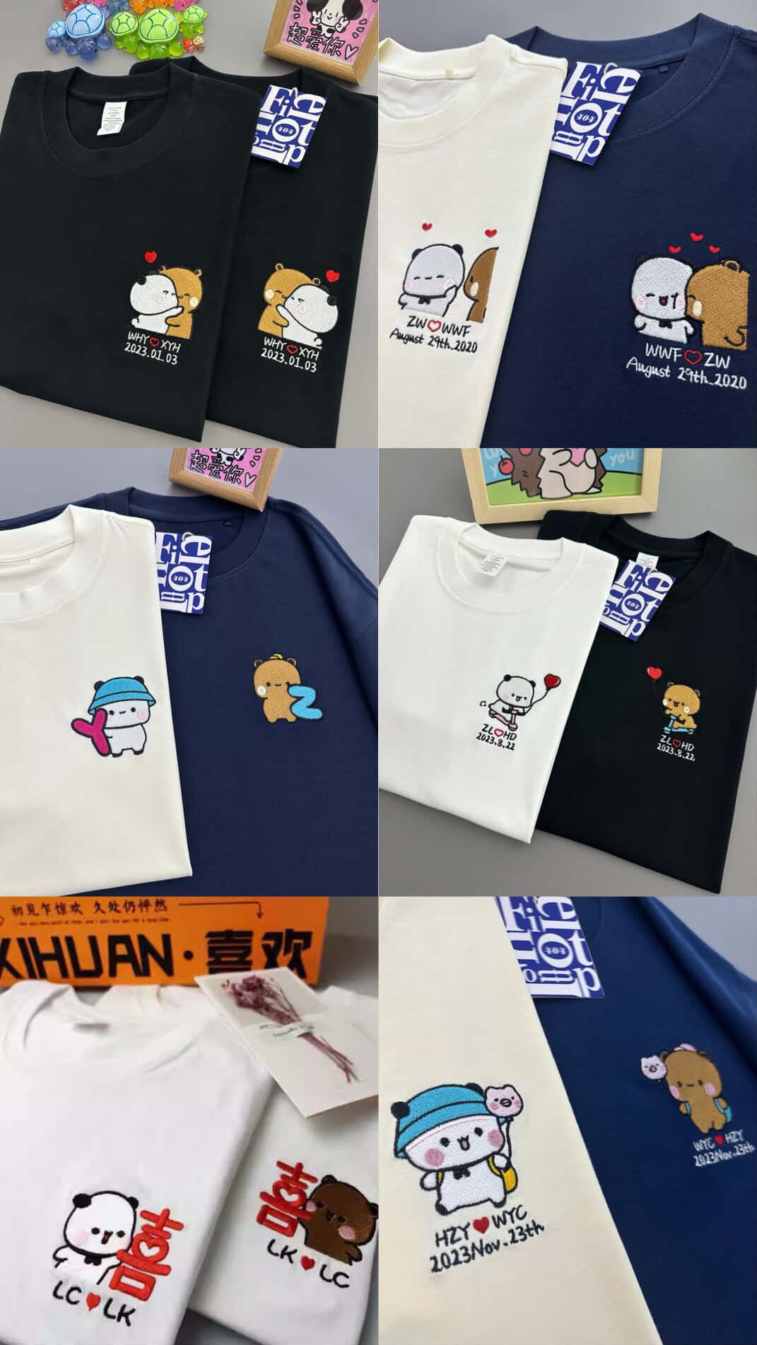 Bubu&Dudu Custom T shirt
定制布布一二刺绣/印花上衣
