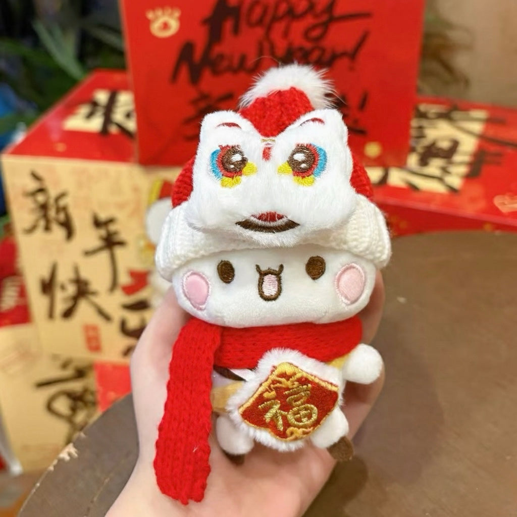 Handmade Bubu Dudu CNY 10cm Plush Charm Keychain｜手工布布一二新年公仔10厘米挂件