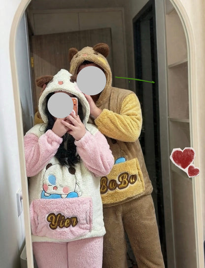 Bubu & Dudu Coral Fleece Couple Pajamas
