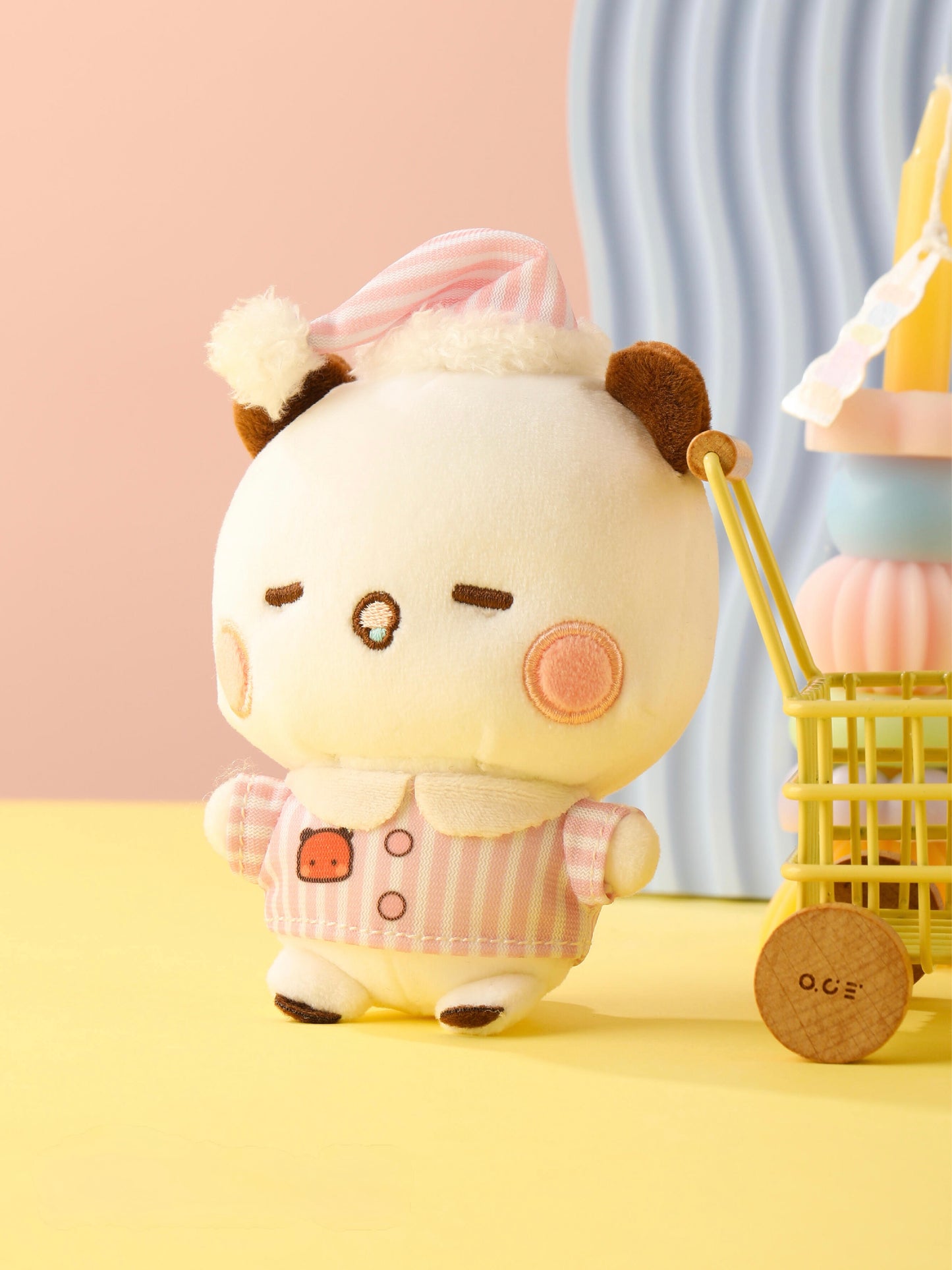 Bubu Dudu Pajamas 10cm Plush Keychain | 一二布布睡衣版10厘米毛绒挂件公仔