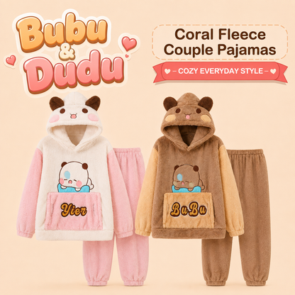 Bubu & Dudu Coral Fleece Couple Pajamas