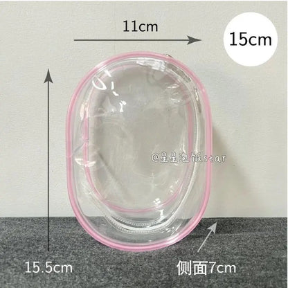 10cm／15cm／20cm PVC 娃娃外出透明收納防塵掛包