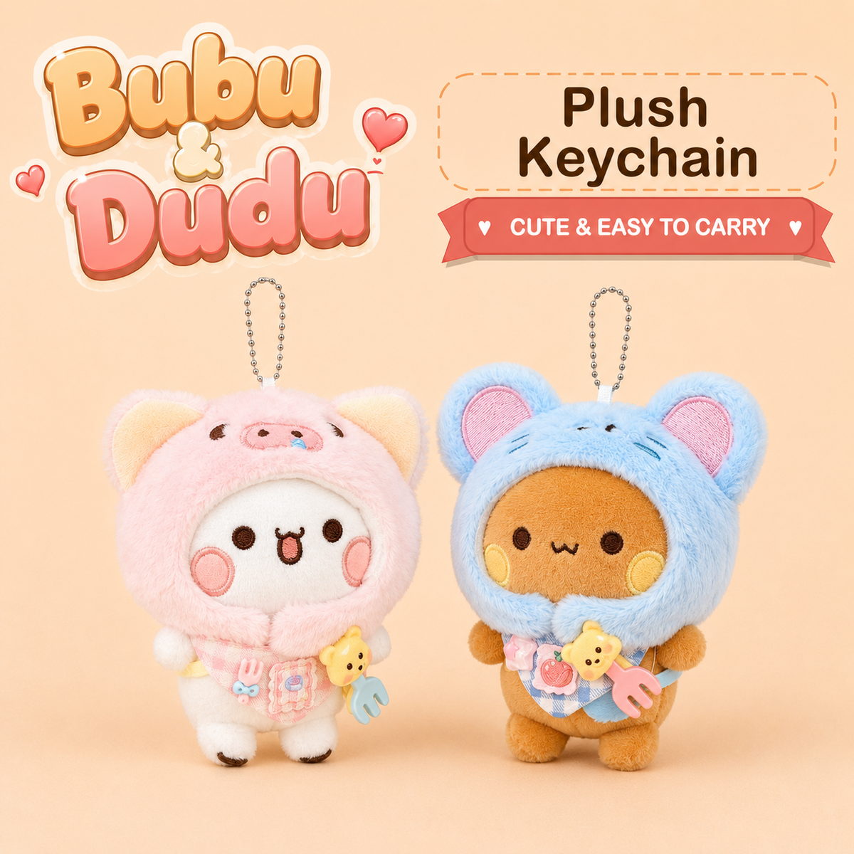 Handmade Bubu Dudu 12cm Plush Keychain