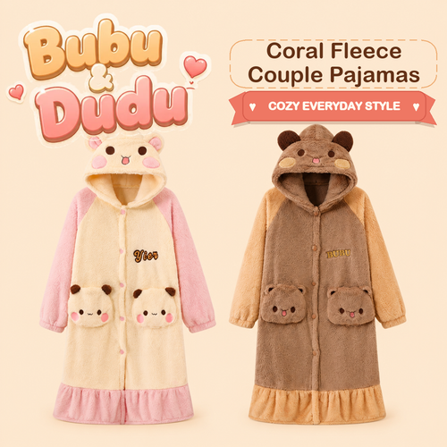 Bubu & Dudu Coral Fleece Couple Pajamas