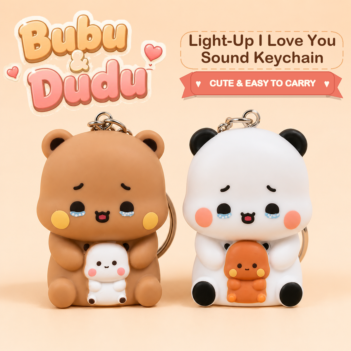 Bubu & Dudu Light-Up “I Love You” Sound Keychain detail image 2