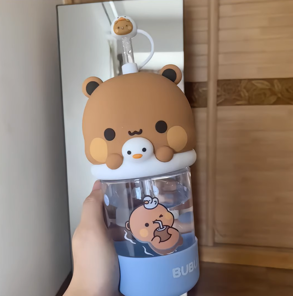 Bubu Dudu Cute Straw Water Cup
一二布布可爱大头吸管水杯