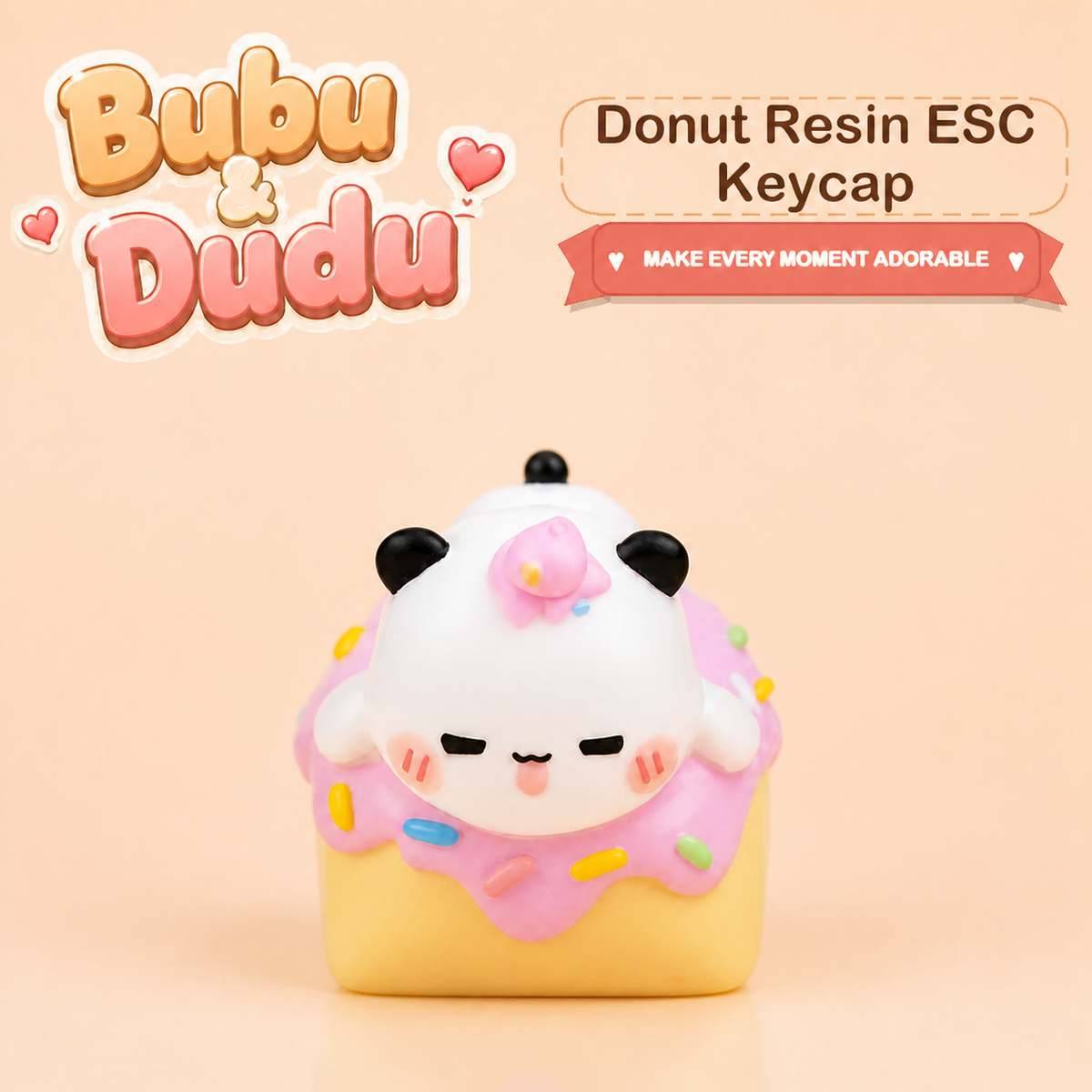 White Bubu donut resin ESC keycap single product image
