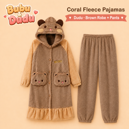 Bubu & Dudu Coral Fleece Couple Pajamas