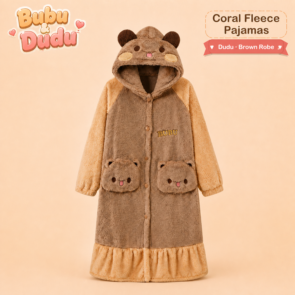 Bubu & Dudu Coral Fleece Couple Pajamas