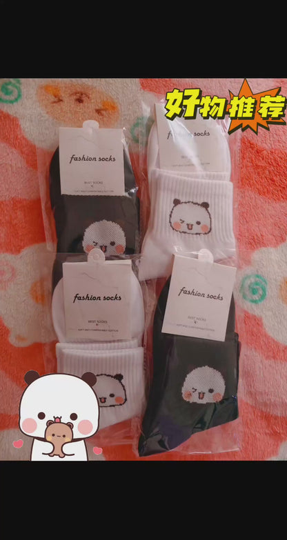 Bubu Dudu Unisex Mid-Calf Cotton Socks
